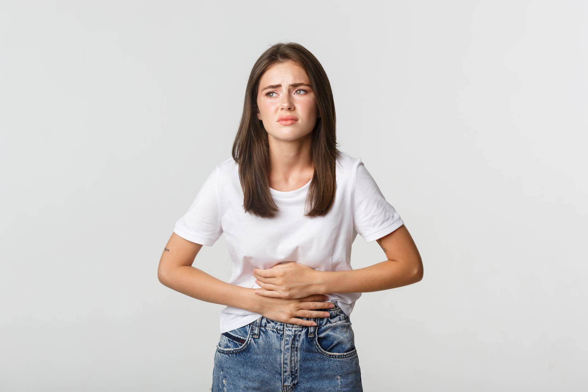 Woman having stomach ache